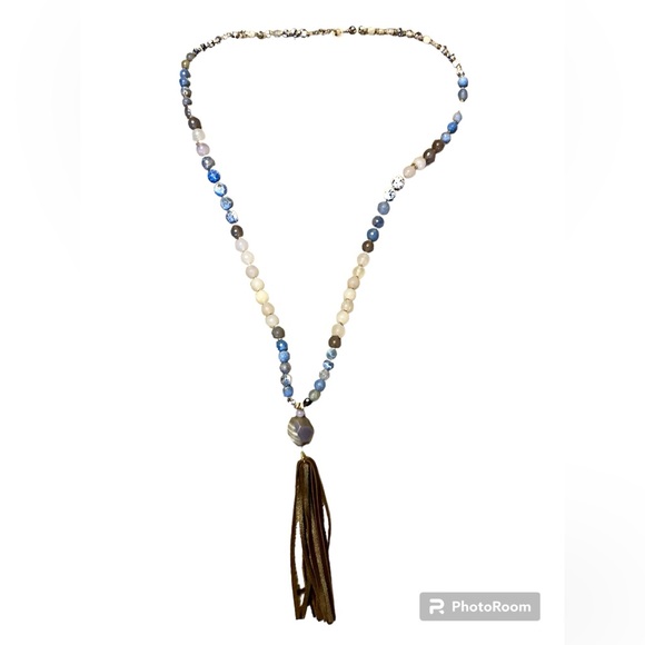 Labradorite & Crystal Long Beaded Necklace - Picture 2 of 4